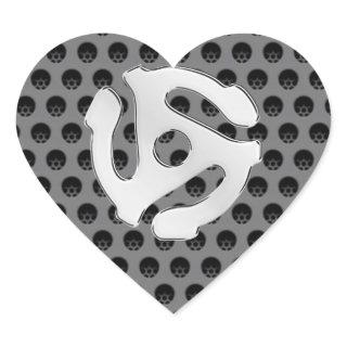 Techno Retro Vintage Chrome 45 spacer DJ Print Heart Sticker