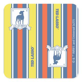 Ted Lasso | AFC Richmond Logo Stripe Pattern Square Sticker