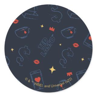 Ted Lasso | Tea and Biscuit Icon Toss Pattern Classic Round Sticker