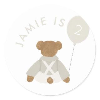Teddy Bear Picnic Baby Birthday Classic Round Sticker