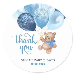 Teddy Bear Thank You Baby Shower Favors Gift Classic Round Sticker