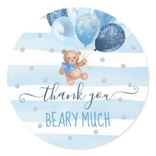 Teddy Bear Thank You Favor Classic Round Sticker