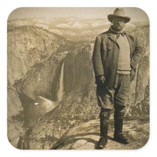 Teddy Roosevelt Glacier Point Yosemite Valley Square Sticker