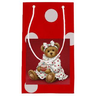 Teddy with a Cupcake, by Natasha Us   Small Gift Bag