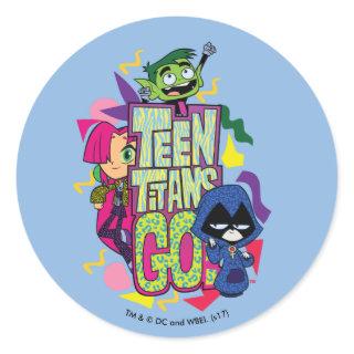 Teen Titans Go! | "Girls Girls" Animal Print Logo Classic Round Sticker