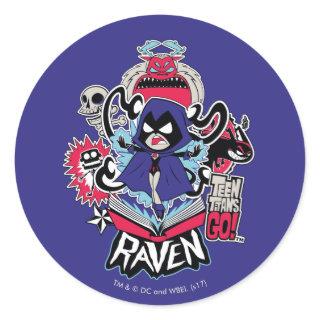 Teen Titans Go! | Raven Demonic Powers Graphic Classic Round Sticker