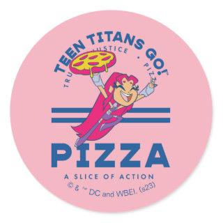 Teen Titans Go! Starfire "Truth Justice Pizza" Classic Round Sticker