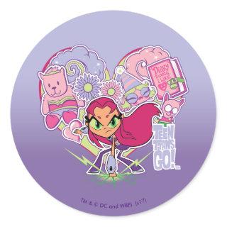 Teen Titans Go! | Starfire's Heart Punch Graphic Classic Round Sticker