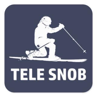 Telemark Skiing Snob Square Sticker