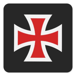 Templar cross square sticker