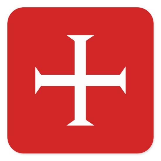 templar knights red cross malta teutonic hospitall square sticker
