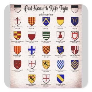 Templar Master Heraldry Square Sticker