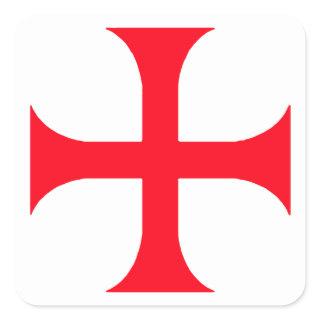 Templar red cross square sticker
