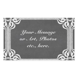 Template - Chalkboard Background w/ Border Rectangular Sticker