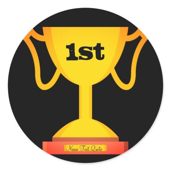 Template Text Trophy Emoji Classic Round Sticker