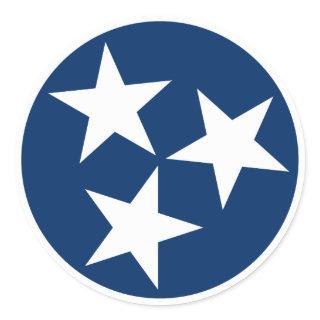 Tennessee State Flag Blue White Stars Classic Round Sticker