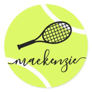 Tennis Ball Stickers Personalized Script Name