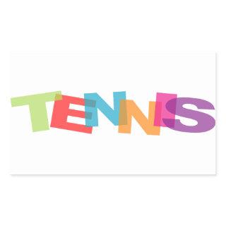Tennis slogan rectangular sticker