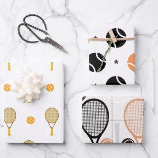 Tennis Star Orange & Black Racket Ball Patterns     Sheets
