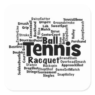 Tennis Word Cloud Square Sticker