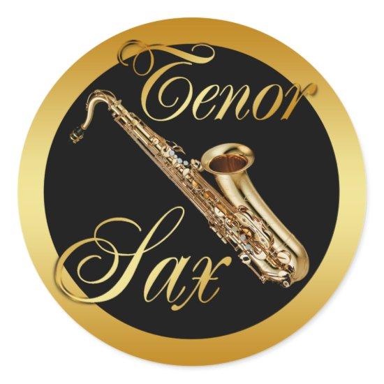 TENOR SAX CLASSIC ROUND STICKER