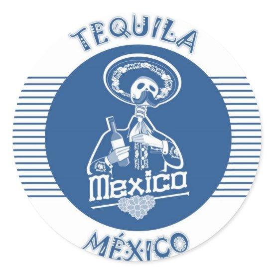 TEQUILA MÉXICO BLUE CLASSIC ROUND STICKER