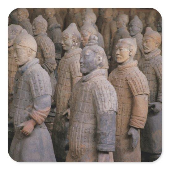 Terra Cotta warriors in Emperor Qin Shihuang's Square Sticker