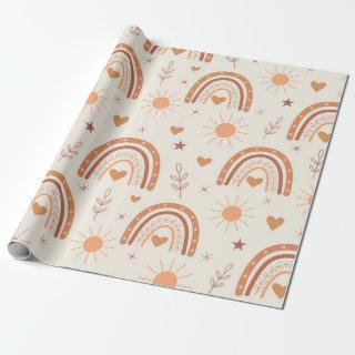 Terracotta  boho rainbow pattern