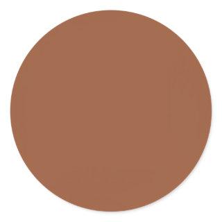Terracotta Burnt Orange Solid Color  Classic Round Sticker