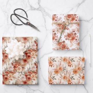 Terracotta Flowers and Boho Watercolor Clay Roses  Sheets
