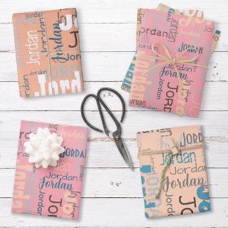 Terracotta Repeating Name Personalized Earth Tones  Sheets