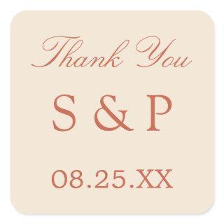 Terracotta Script Wedding Favor Sticker