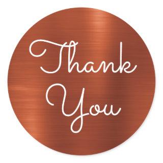 Terracotta Shimmer Gradient Thank You Classic Round Sticker