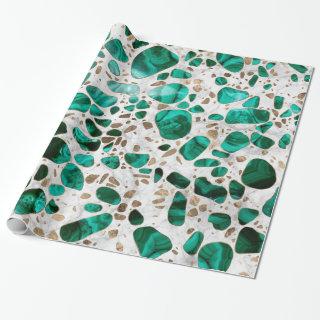 Terrazzo - Malachite and gold on marble #1