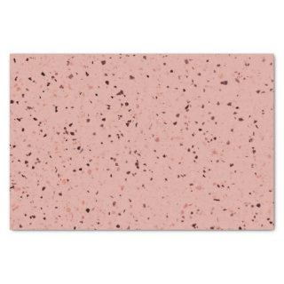 Terrazzo Retro Blush Pink Brown Pattern Design Tissue Paper