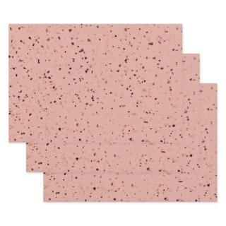 Terrazzo Retro Blush Pink Brown Pattern Design  Sheets