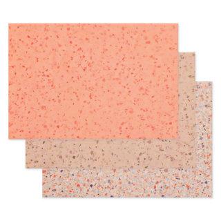 Terrazzo Retro Living Coral Pink Elegant Pattern  Sheets