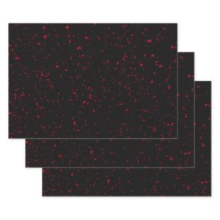 Terrazzo Retro Red Black Elegant Vintage Pattern  Sheets