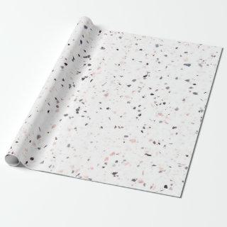 Terrazzo Retro White Black Pink Vintage Pattern