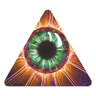 Tesla's Other Eye Fractal Art Triangle Sticker