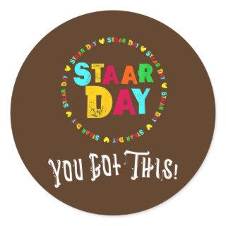 Test STAAR Day Exam Testing Day Testing Teacher Classic Round Sticker