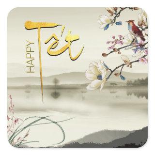 Tet Hoa Anh Dao Vietnamese New Year SqS Square Sticker