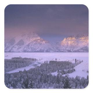 Teton Range from Snake River Overlook, Grand Square Sticker