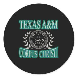 Texas Am Corpus Christi Islanders Laurels Royal Bl Classic Round Sticker