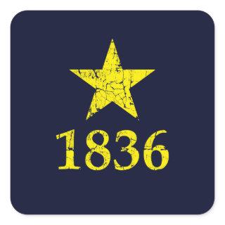 Texas, Burnet Star Historical Flag, Distressed Square Sticker