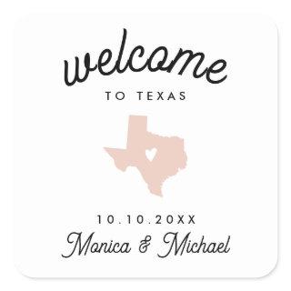 TEXAS Destination Wedding ANY COLOR    Square Sticker