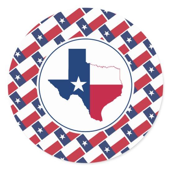 TEXAS FLAG Texan Map Stylish Patriotic Classic Round Sticker