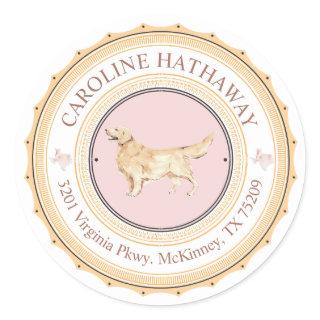 Texas Golden Retriever Dog Return Address Sticker
