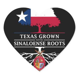 Texas Grown with Sinaloa Roots Heart Sticker