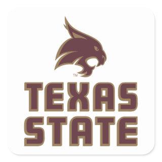 Texas State and Supercat Square Sticker